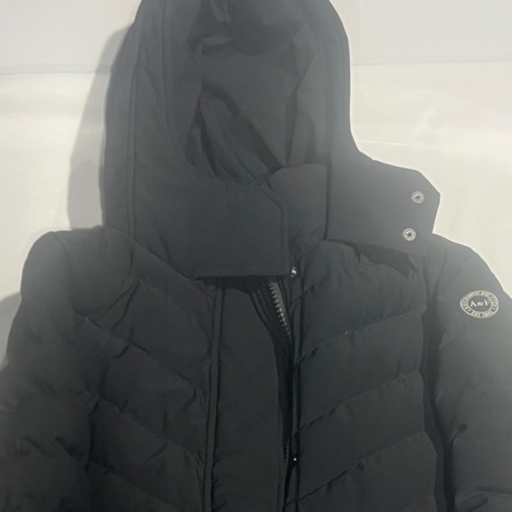 Black Hooded Puffer Coat